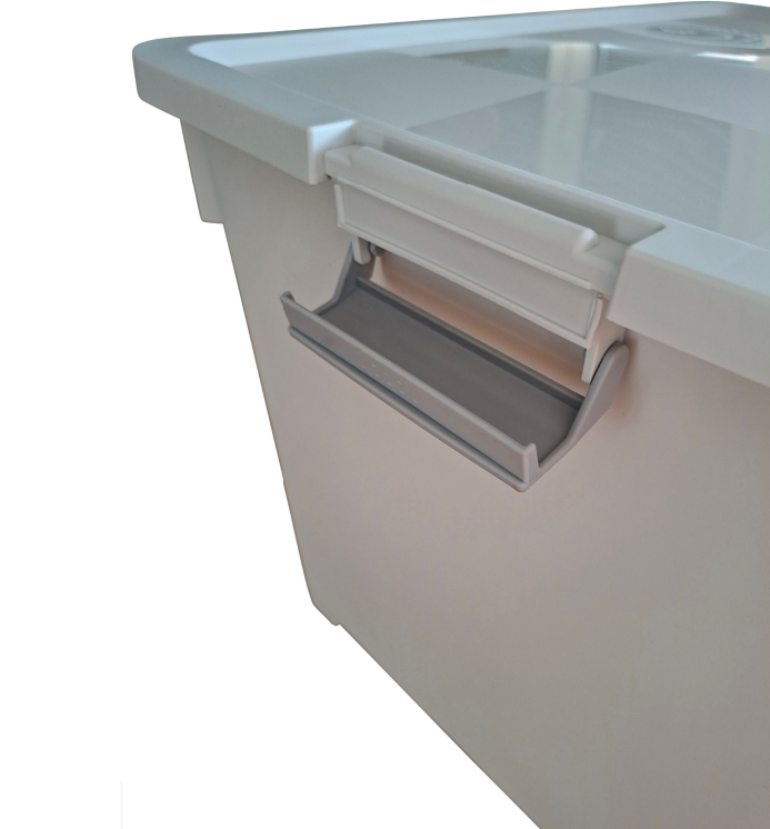 Plastična škatla za shranjevanje XL s pokrovom in stranskimi vrati – 58 × 41 × 36 cm