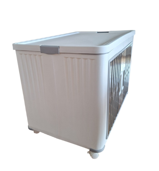 Plastic storage box with double doors and lid – 56 × 34.5 × 35 cm