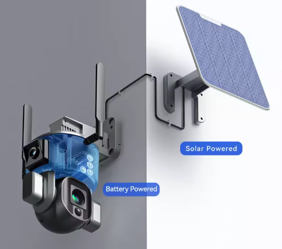 Video kamera s solarnim panelom in baterijo