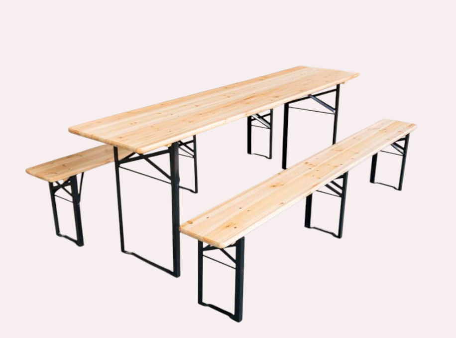 Gasilska miza z dvema klopema komplet – dimenzija 180 x 60 x 76 cm